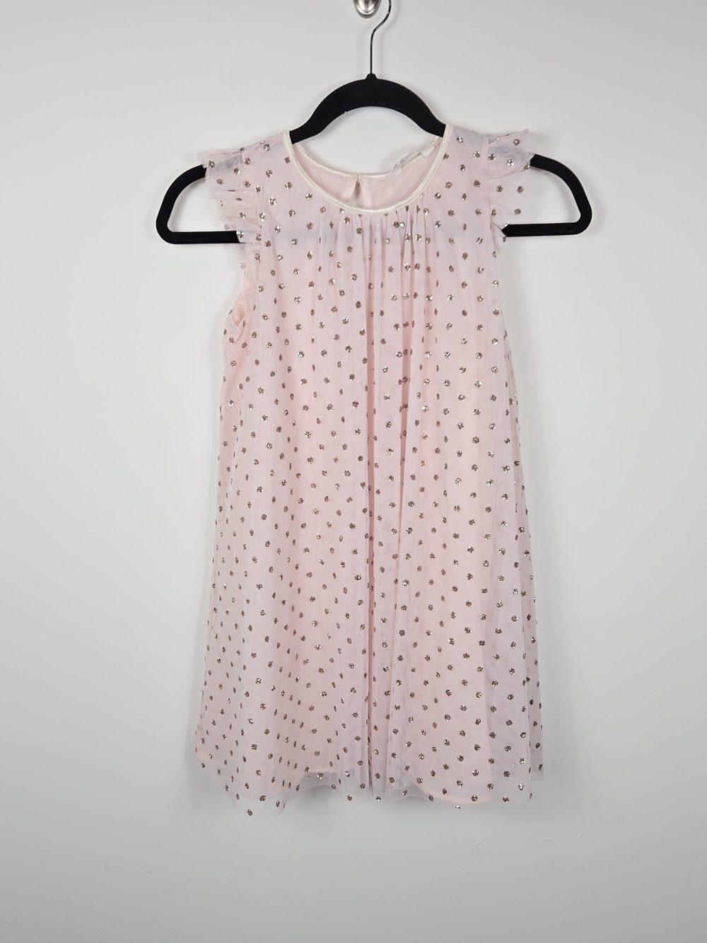 H&M Girls Pink Gold Glitter Tulle Party Dress Size 9-10Y 140 Fairy Holiday - Picture 2 of 7
